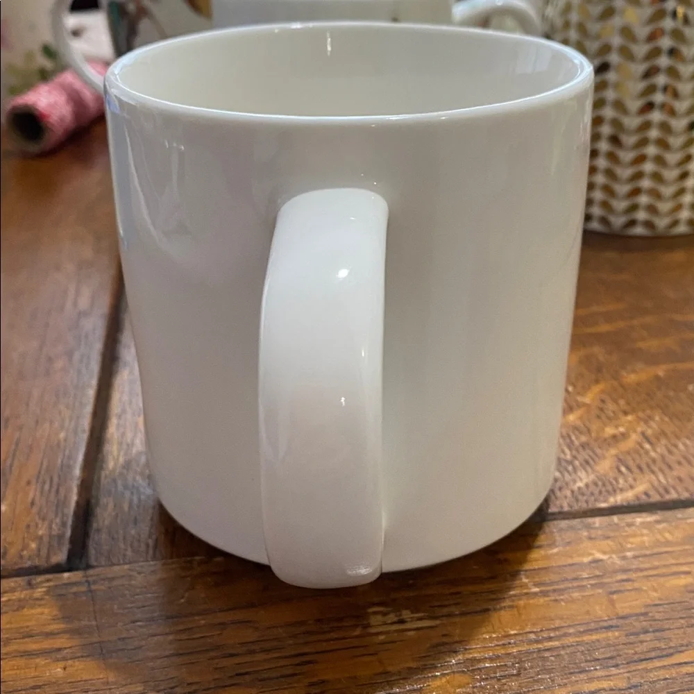 Williams Sonoma “S” Mug in Gold on White Porcelain. Unused Condition. Large Mug